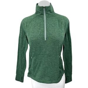Outdoor Voices Women's Green Long Sleeve Turtleneck Quarte Zip Athletic Top S
